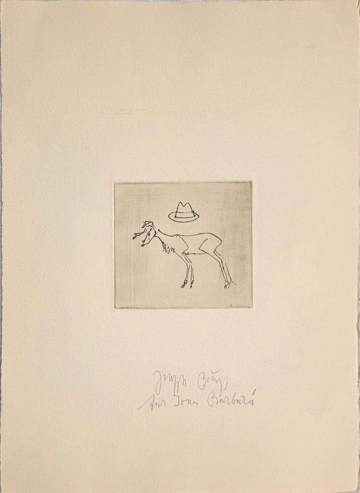 Joseph Beuys, Hirsch und Hut, 1982