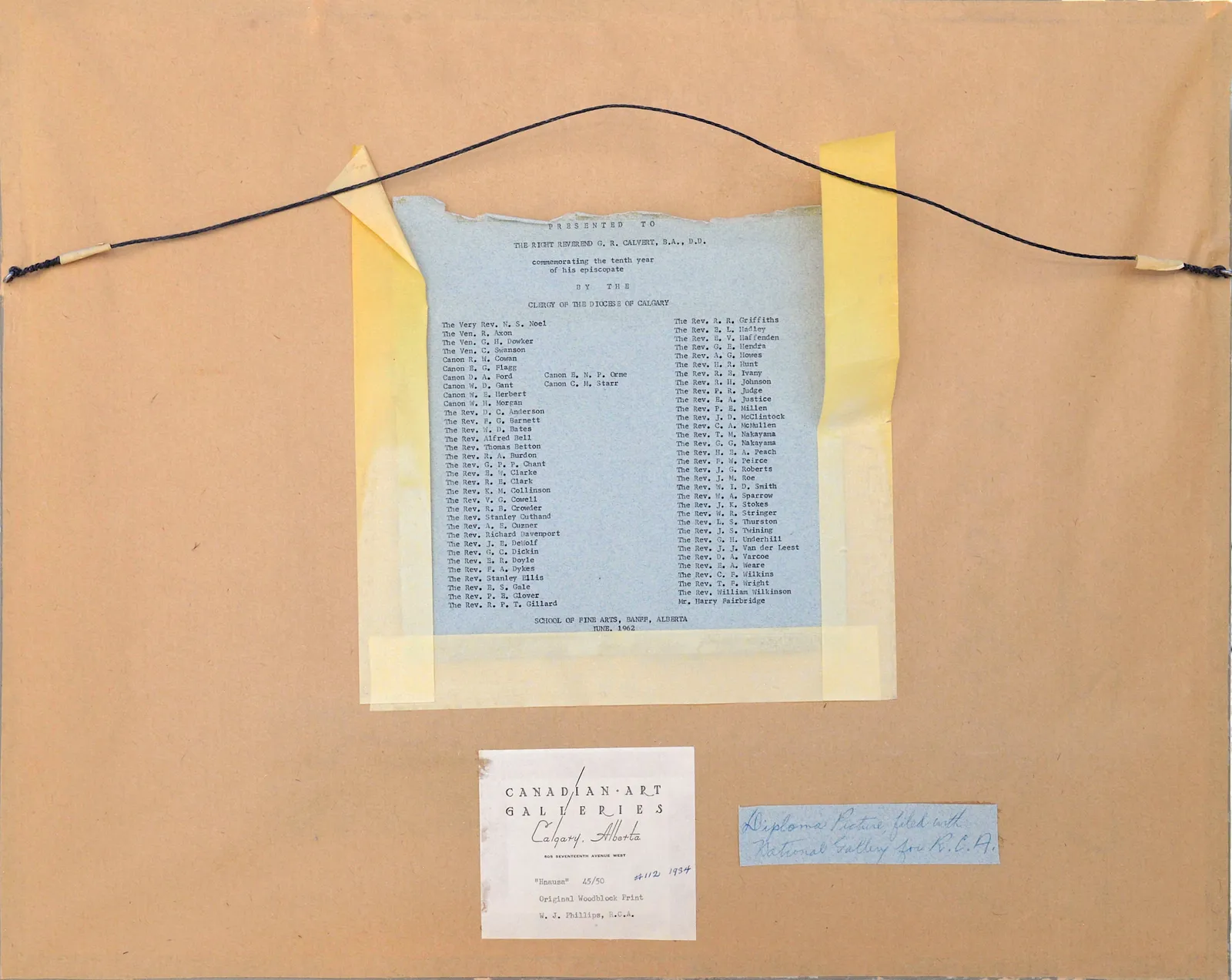 Walter Joseph Phillips, Hnausa, 1934