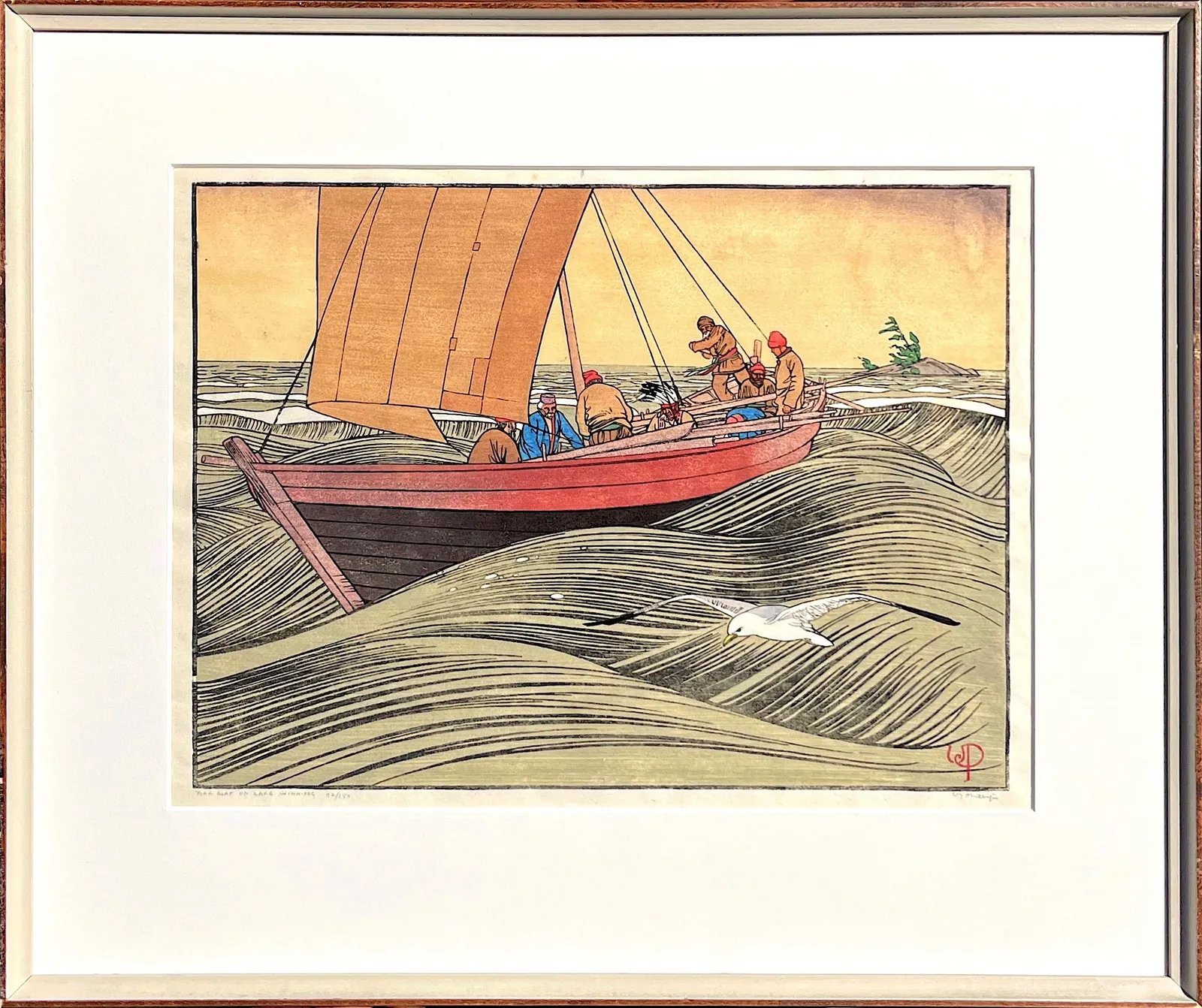 Walter Joseph Phillips, York Boat on Lake Winnipeg, 1930