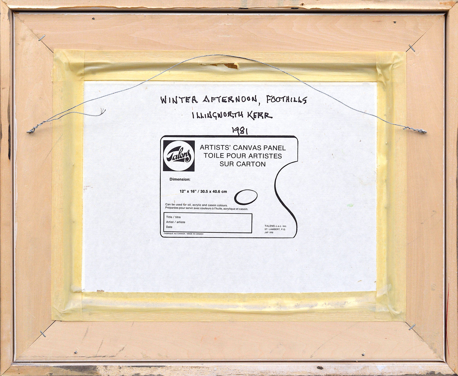 Illingworth Kerr, Winter Afternoon, Foothills, 1981