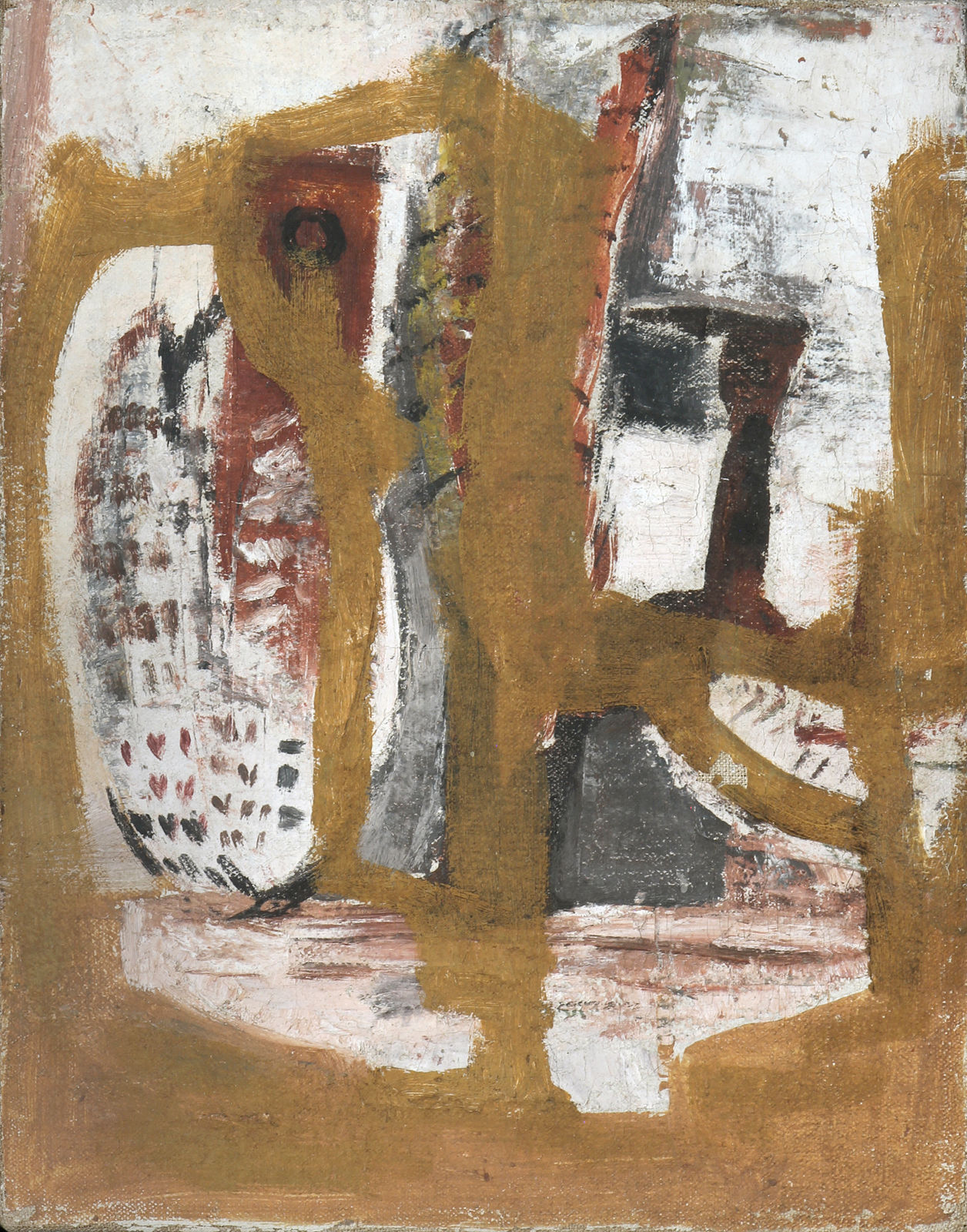 Gina Knee, Untitled (Ochre-White Abstract), ca. 1947