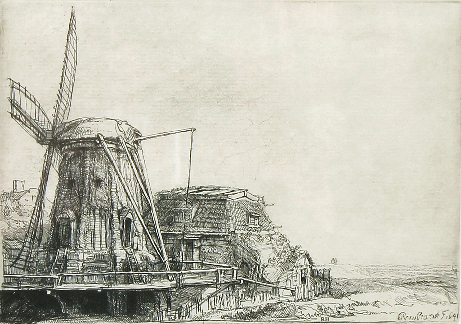 Rembrandt Hamenszoon van Rijn, The Windmill, 1641 (posthumous state)