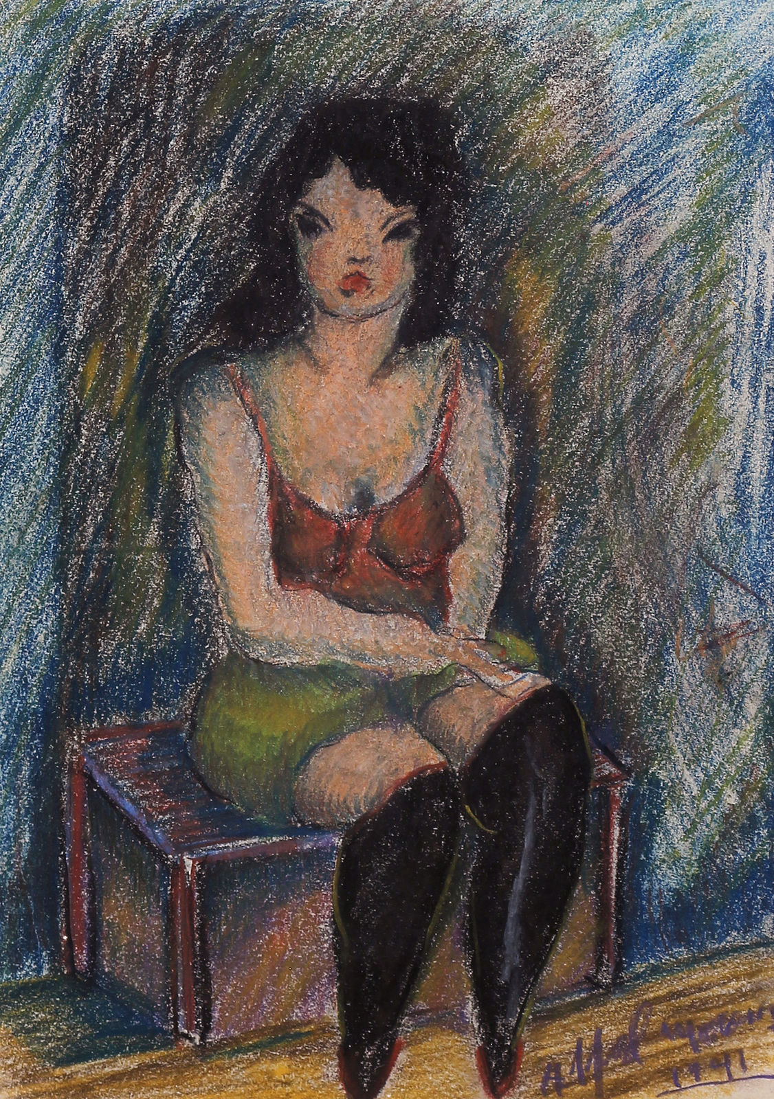 Alfred Morang, Girl with Black Boots, 1941