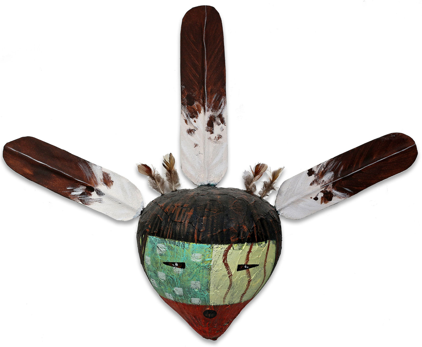 Unknown Artist, Native American Mask w/3 Feathers, n.d.