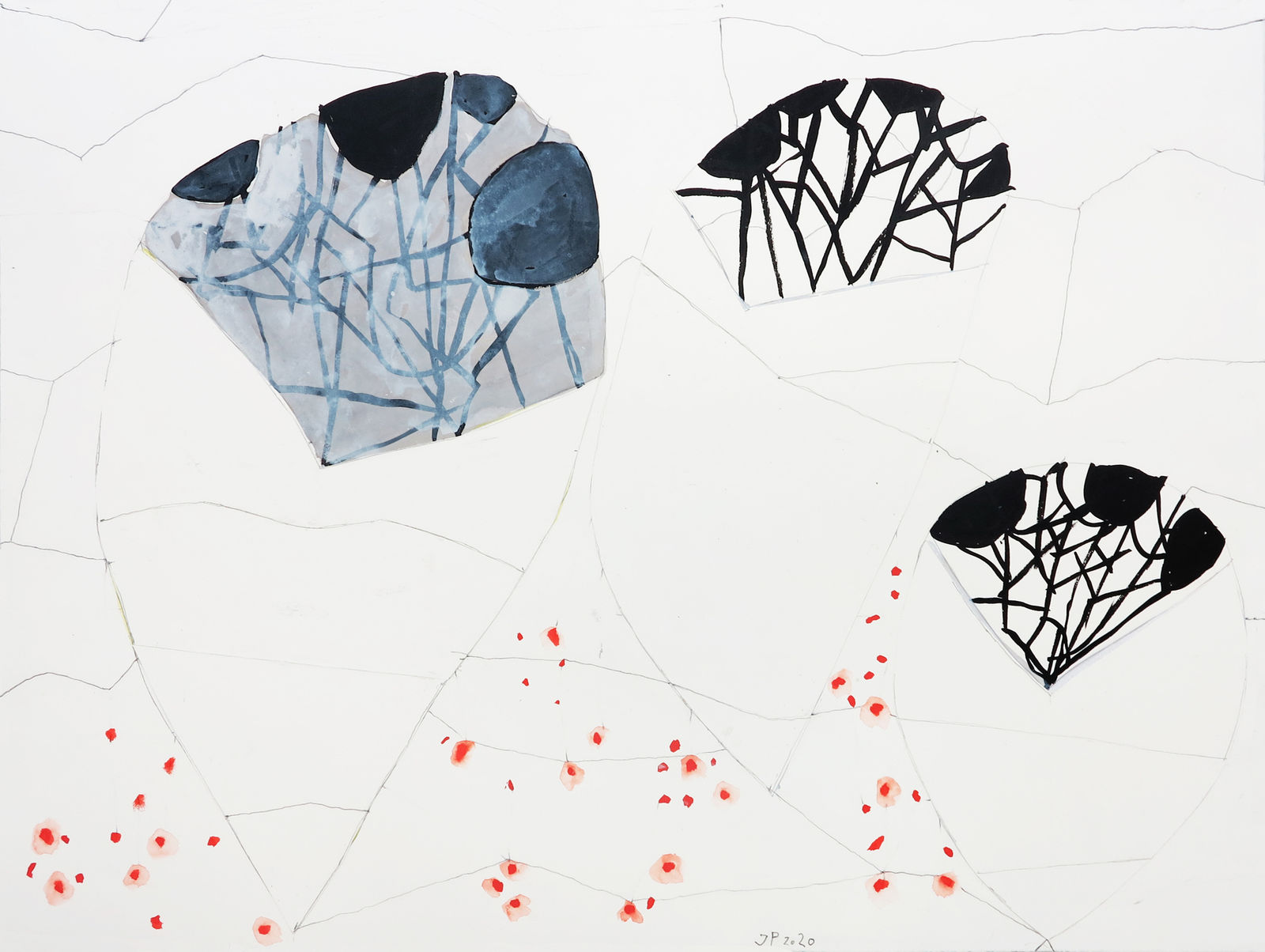 Jürgen Partenheimer, Silence and Gloom. 100 Poets #93a, Henry Wadsworth Longfellow, 2020