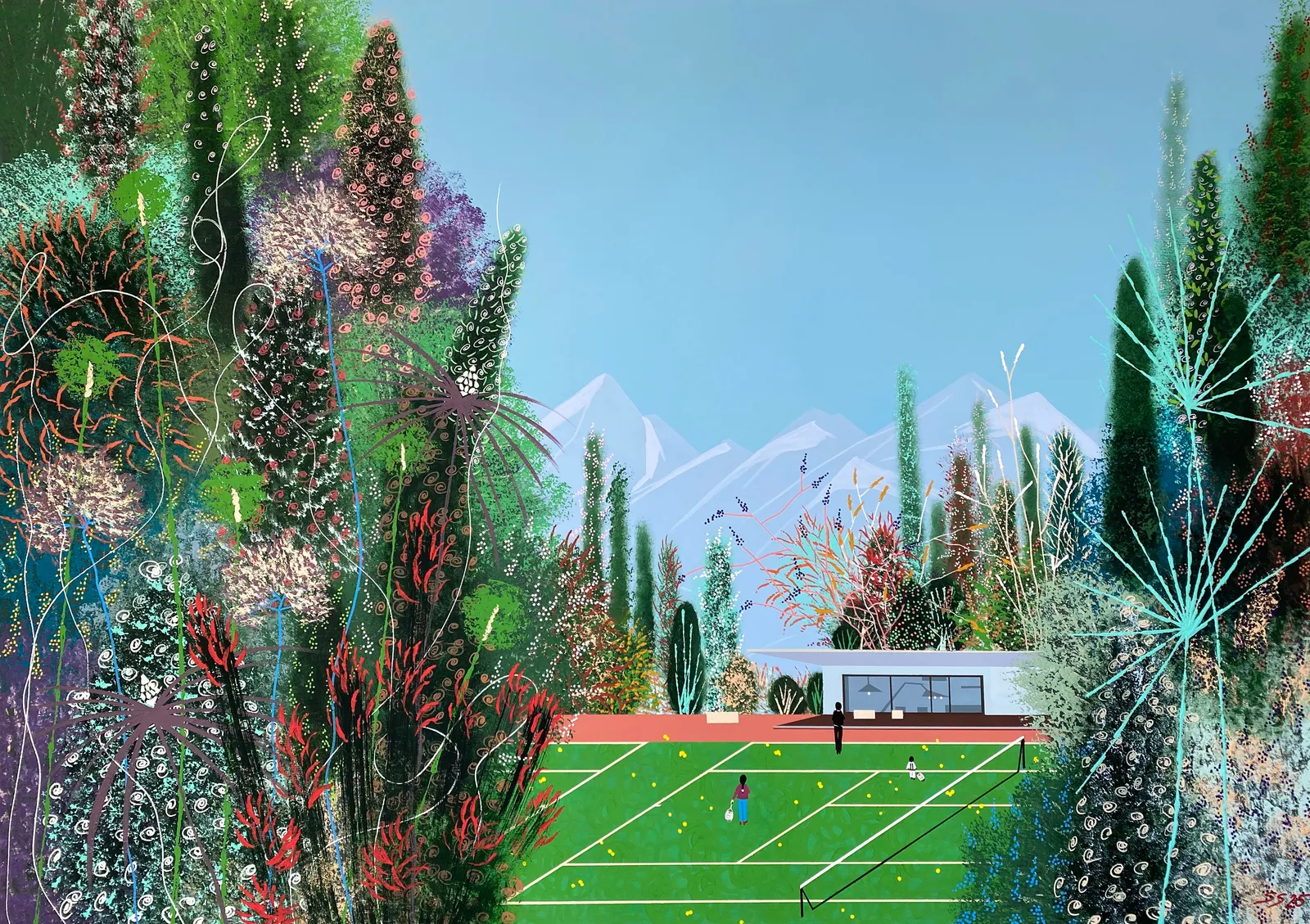 Sandra Strele, Two Tennis Courts, 2025