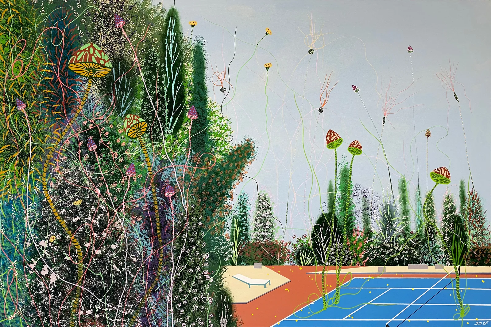 Sandra Strele, Overgrown Tennis Court, 2025