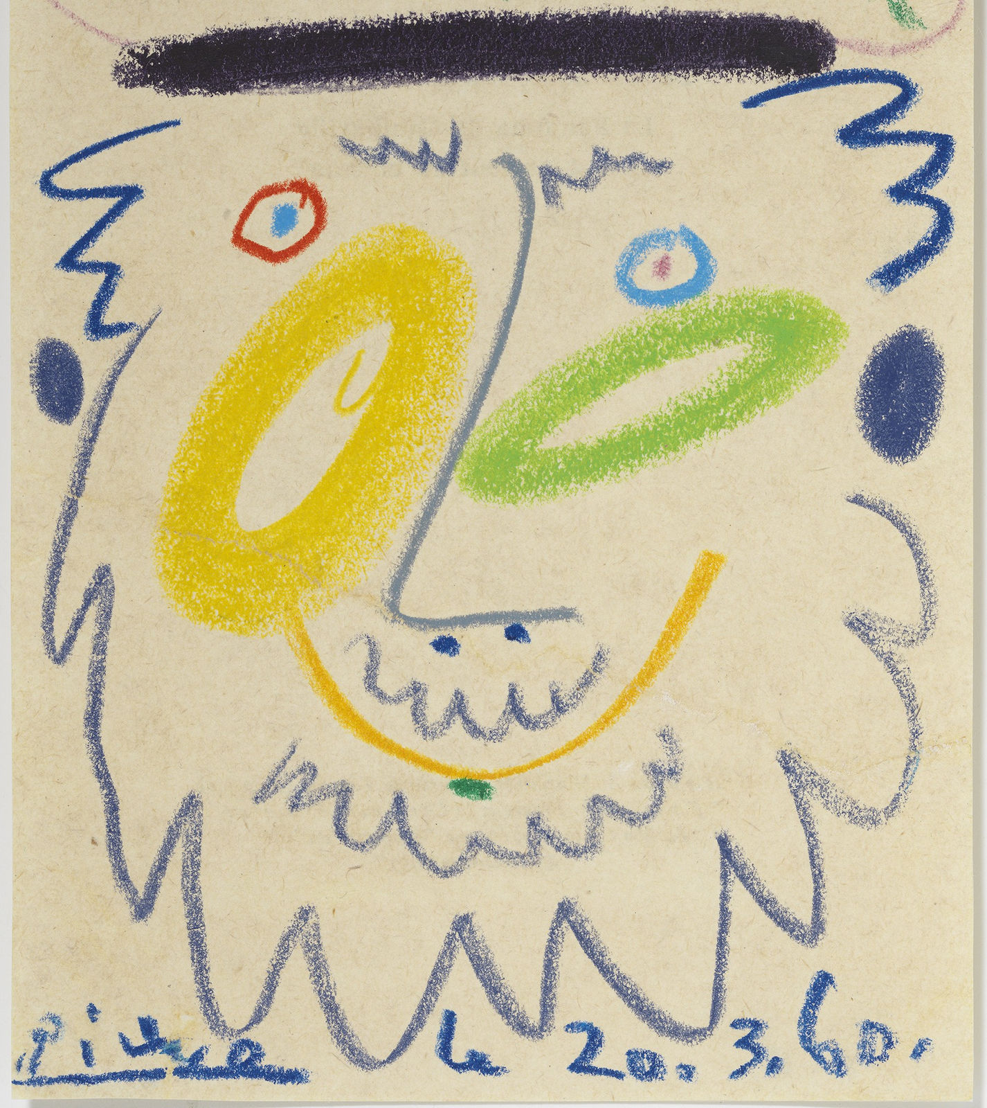 Pablo Picasso, Visage d'Homme barbu (Pour mon petit Georges Marcel Duhamel) (Face of a Bearded Man [For My Little Georges Marcel Duhamel]), 1960