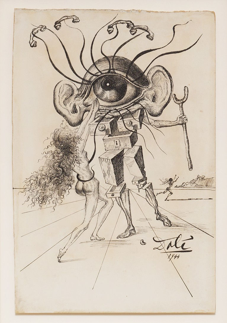 Salvador Dalí, L'oeil et les oreilles de Hollywood (The Eye and the Ears of Hollywood), 1944