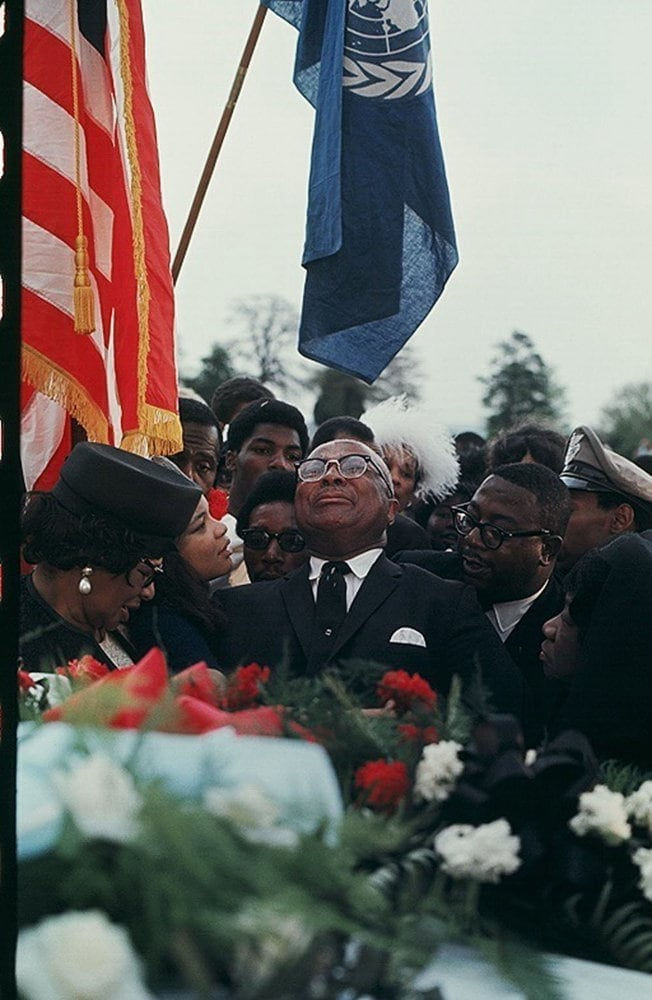 Howard L. Bingham, Martin Luther King, Sr. at his son's funeral, Atlanta, 1968