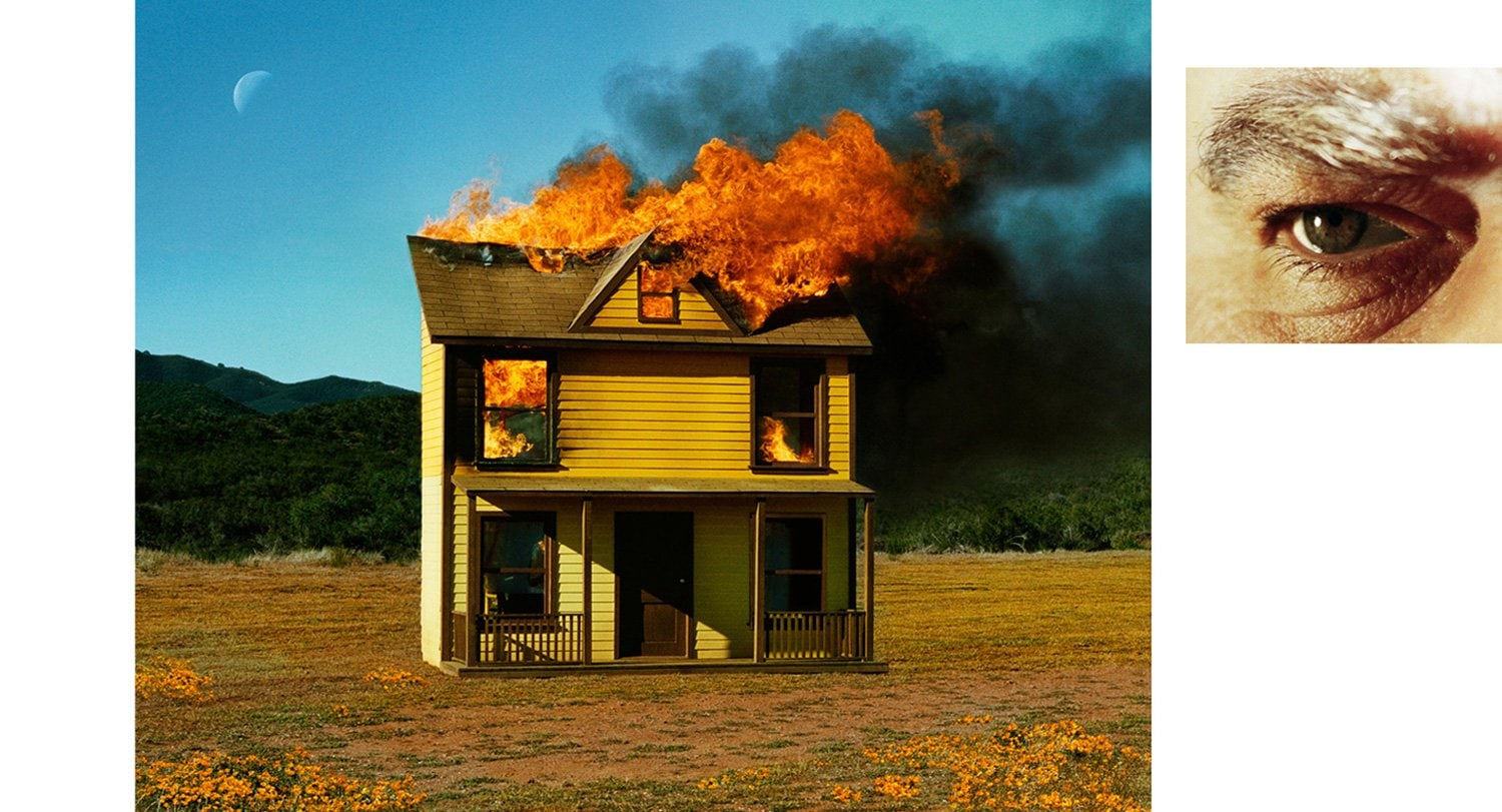 Alex Prager, 4:01 pm, Sun Valley. and Eye #3 (House Fire) (diptych), 2012