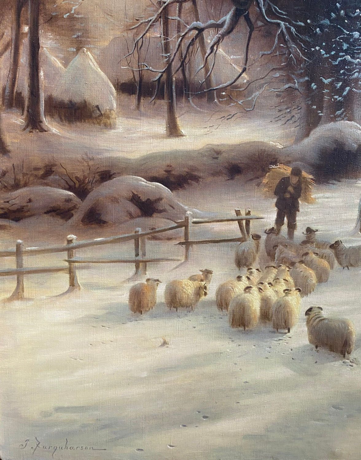 Joseph Farquharson RA, The Shortening Winter's Day is near a Close