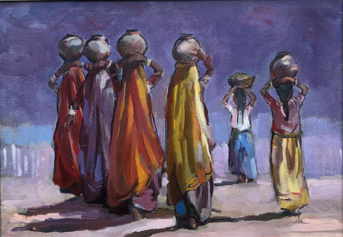 Lucy Poett ARBS, Girls carrying Water