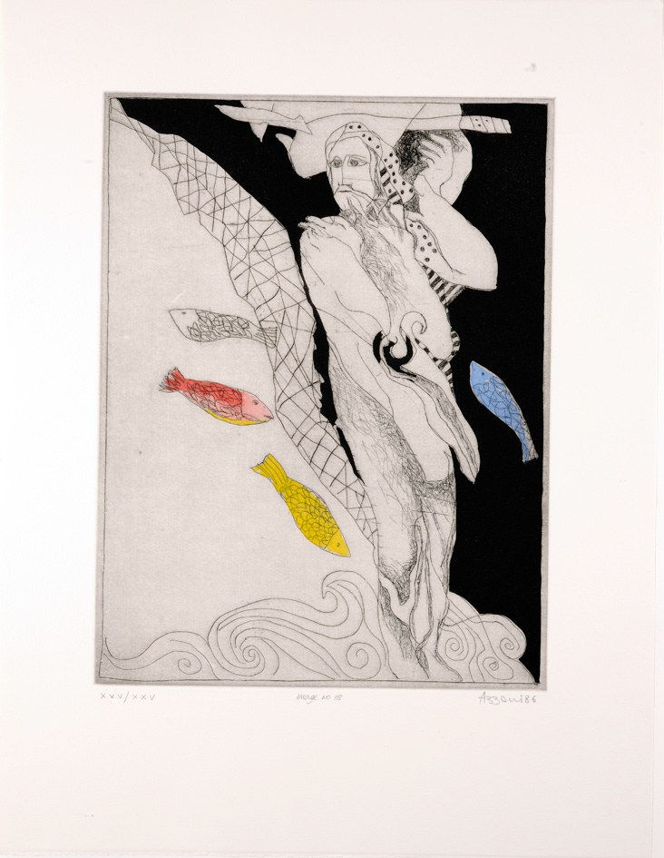 Dia al-Azzawi, The thousand & one nights - Image # 18, 1986