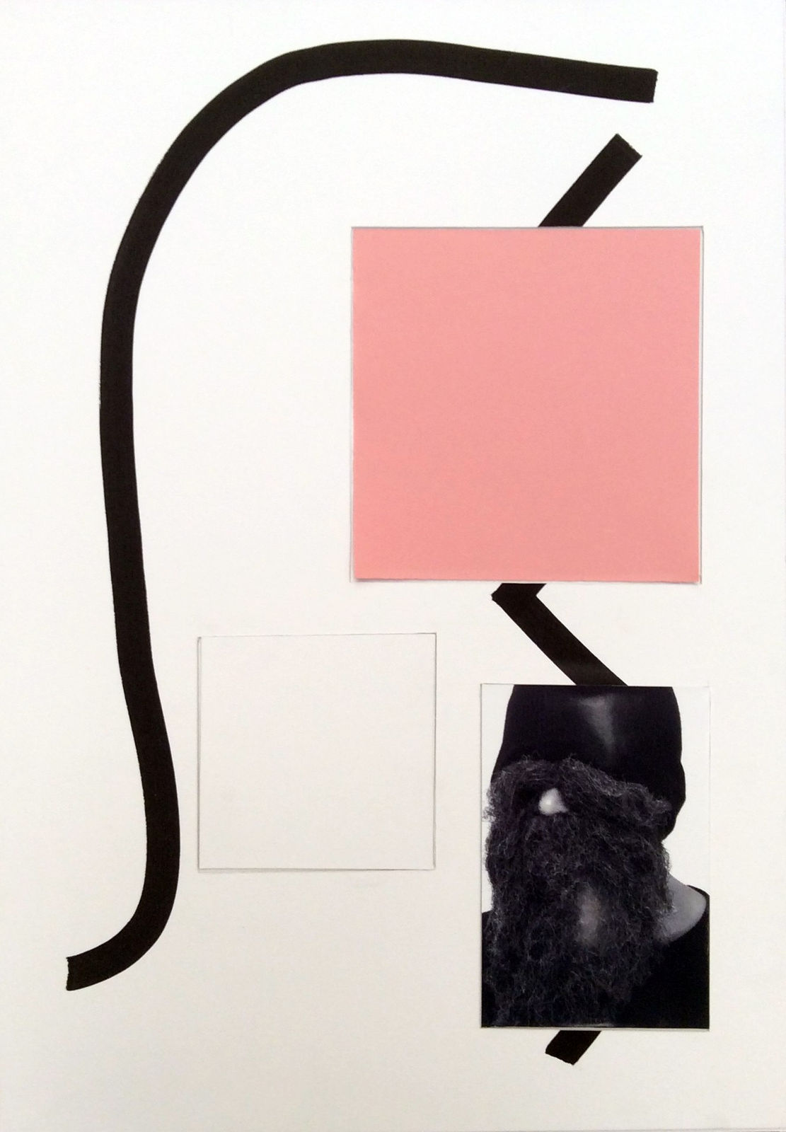 Zin Taylor, Zigzag with photo and pink square, 2014