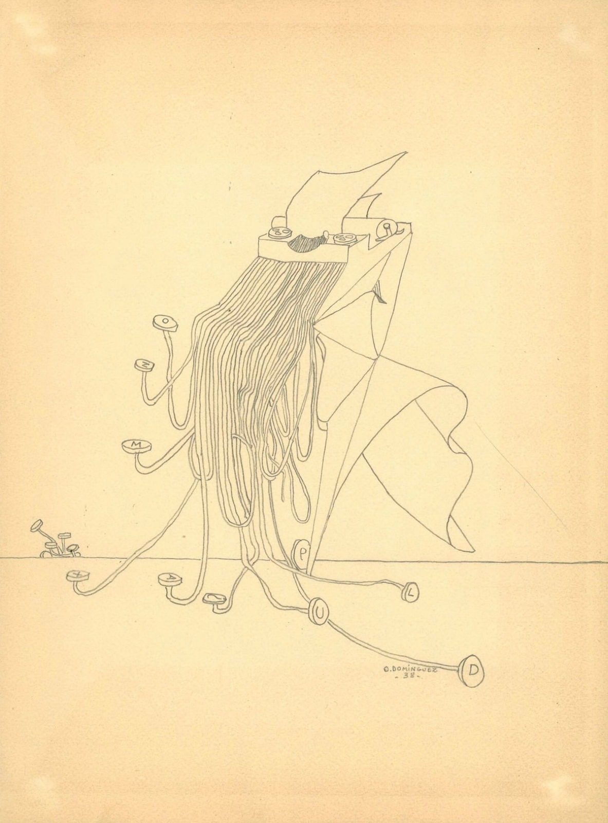 Oscar Dominguez, La machine à écrire surréaliste, 1938