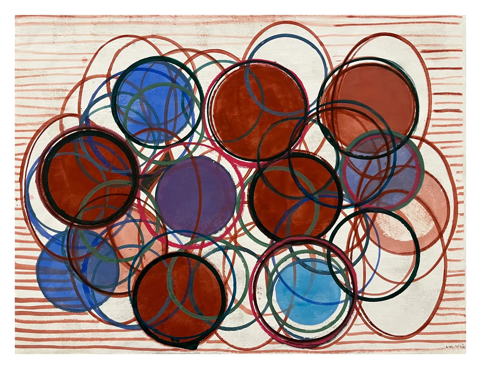 Landon Mackenzie, Sayulita Suite (Rings and Rust), 2023