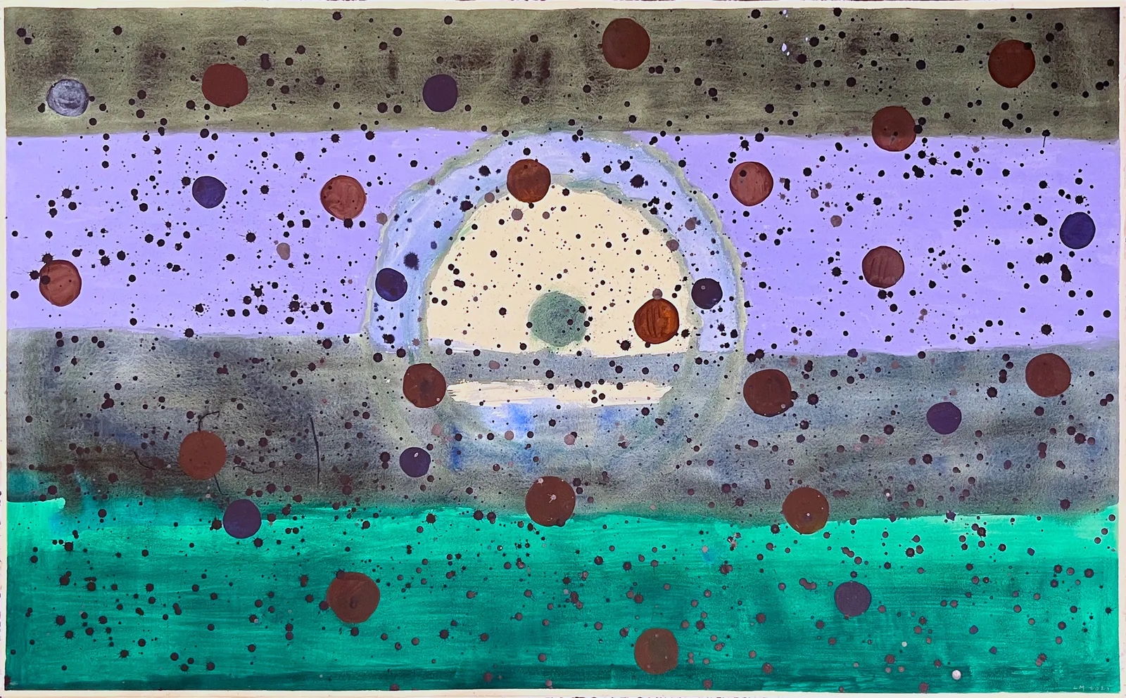 Landon Mackenzie, White Orb, Mauve Sky, 2025