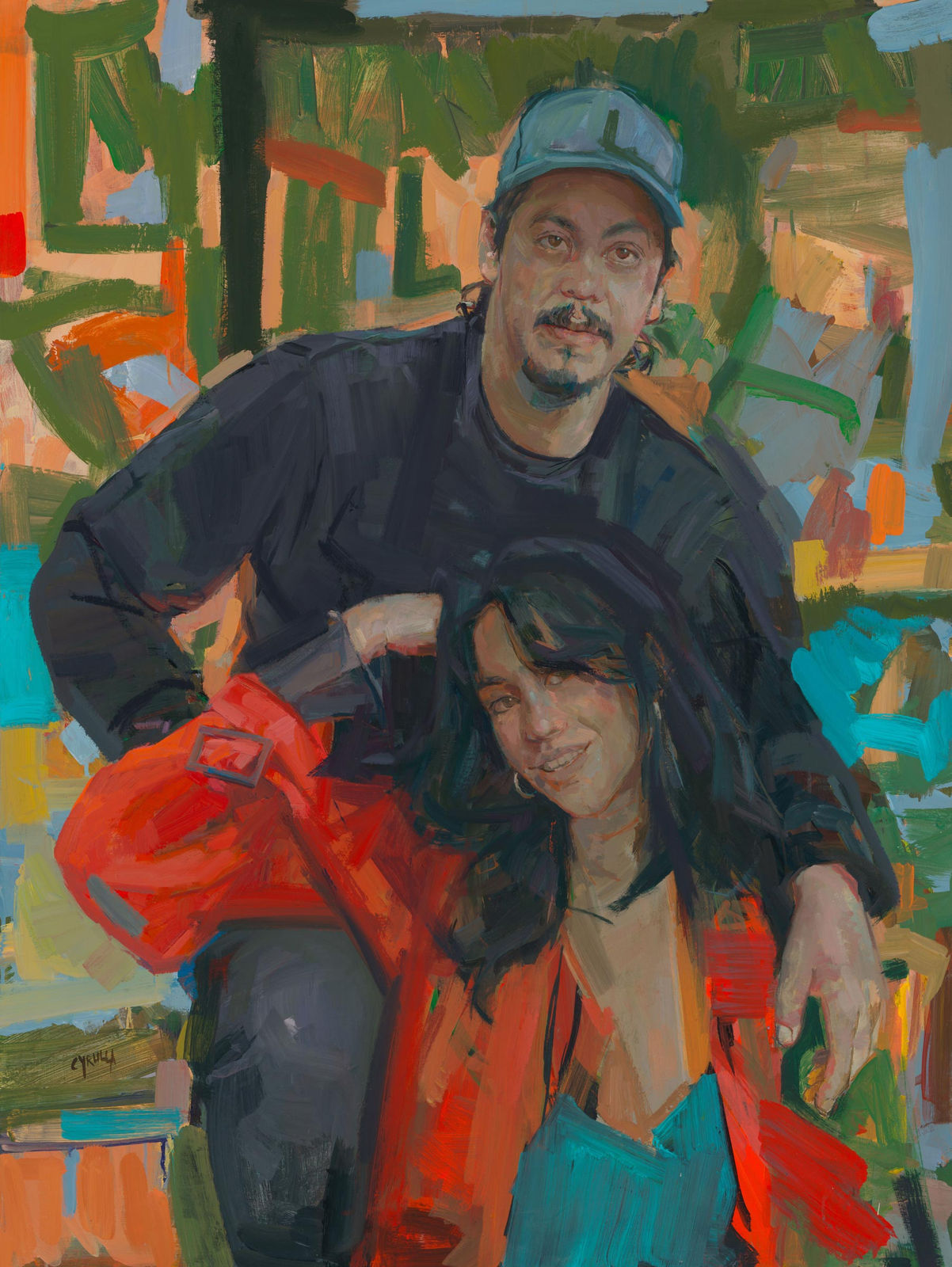 Dagmar Cyrulla, A colourful life (portrait of Abdul Abdullah and Amrita Hepi), 2024