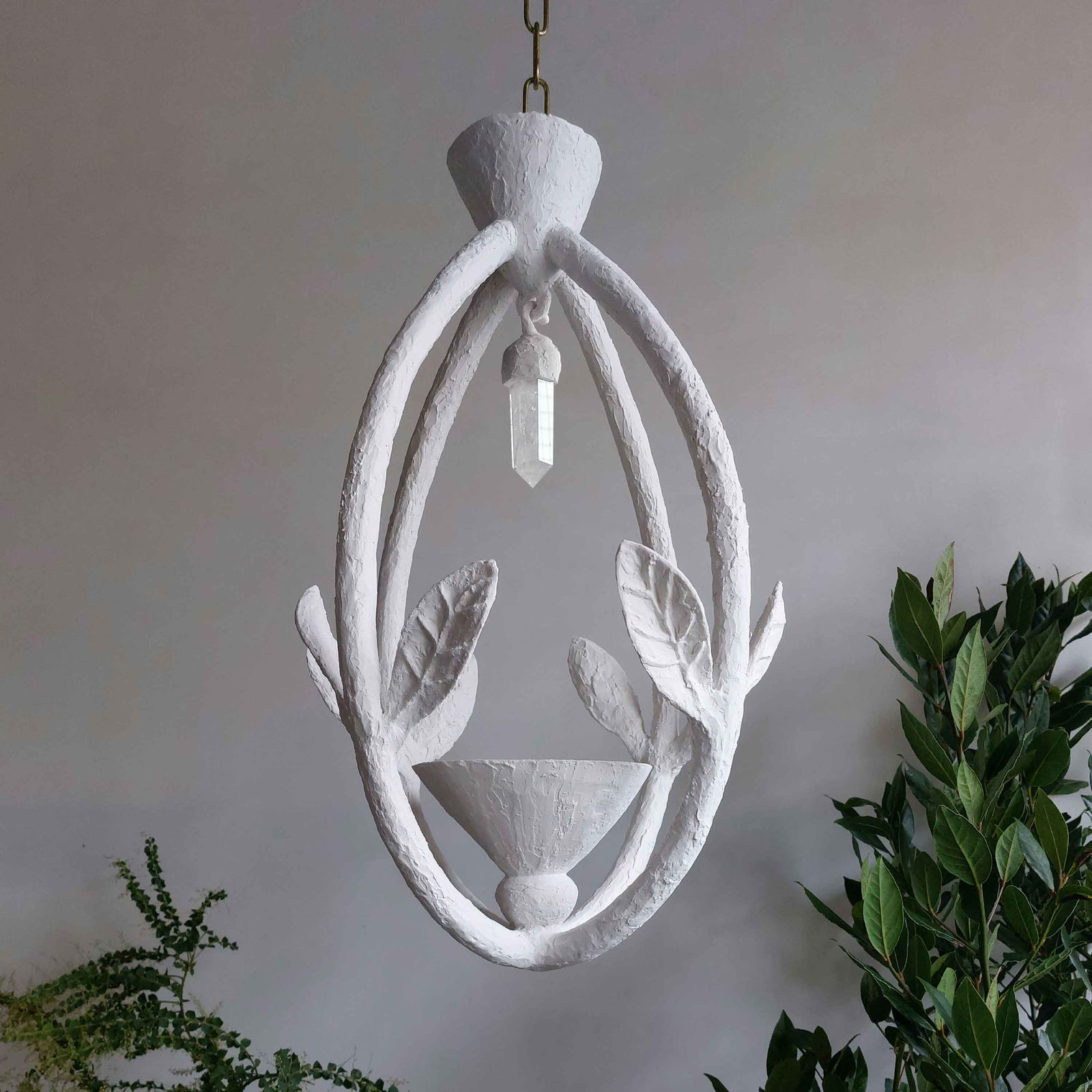 Amberley Plaster Lantern with plants