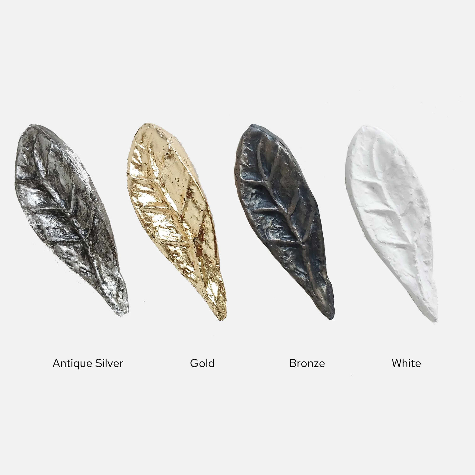 Finishes: Antique Silver | Gold | Bronze | White