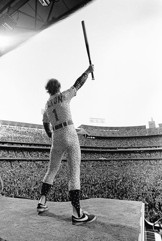 Terry O'Neill, Elton John, Dodgers Stadium, Los Angeles, CA, 1975