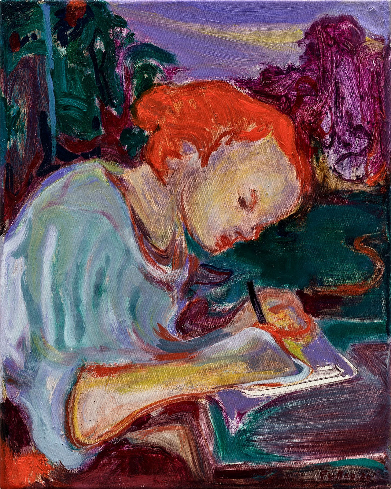 傅饒, 《寫字的女孩》 Girl Writing, 2020