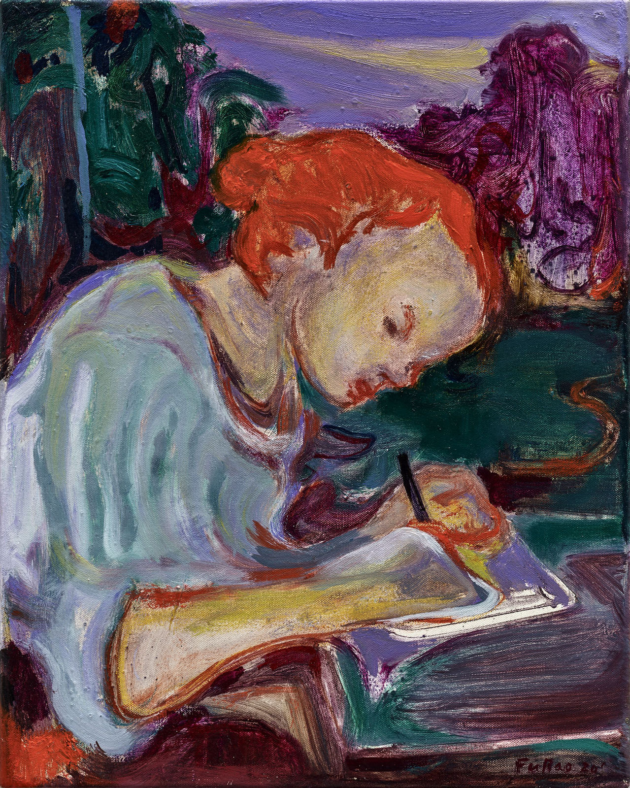 傅饒, 《寫字的女孩》 Girl Writing, 2020