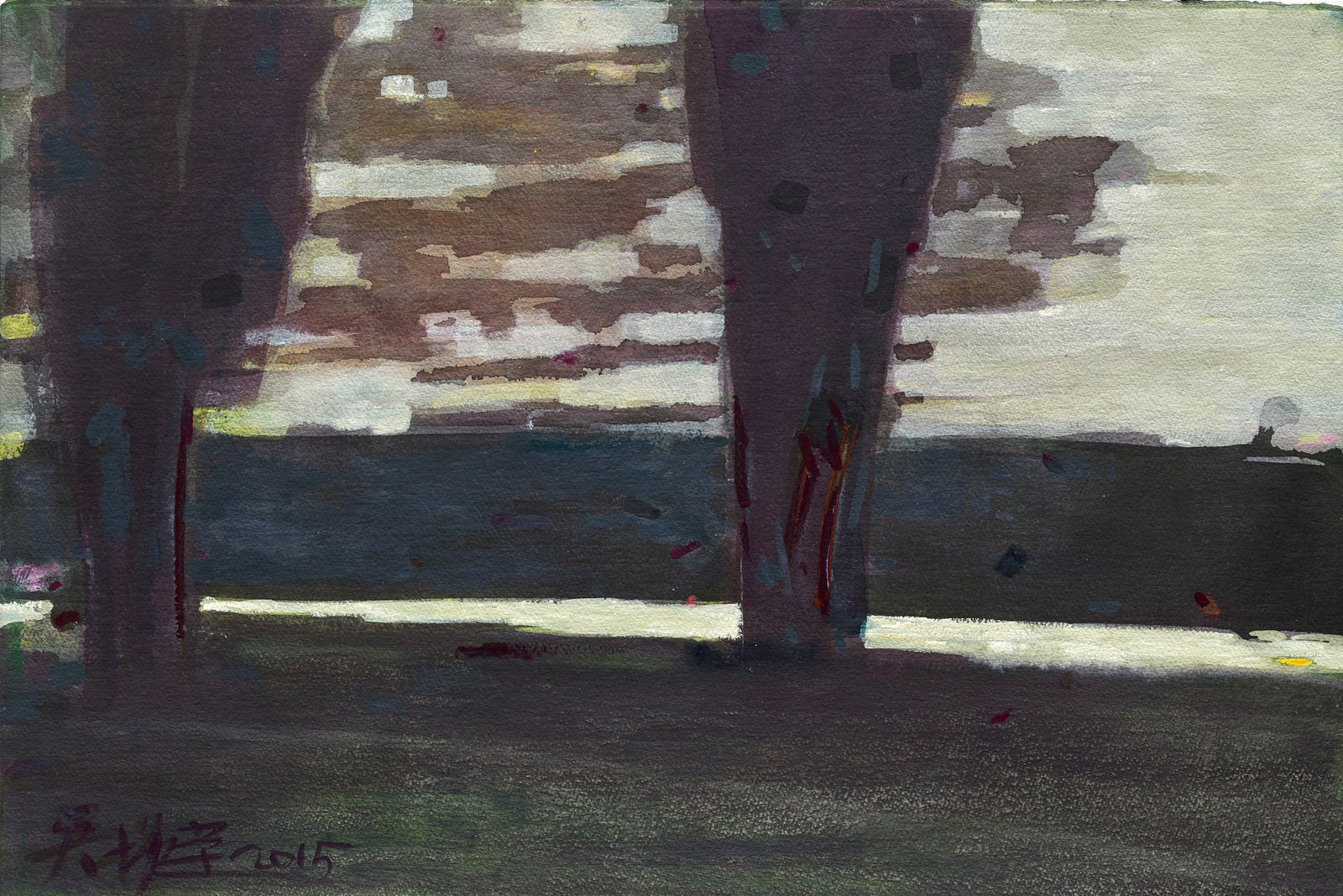 吳增榮, 《湖畔三棵樹》 Three Trees by the Lake, 2015