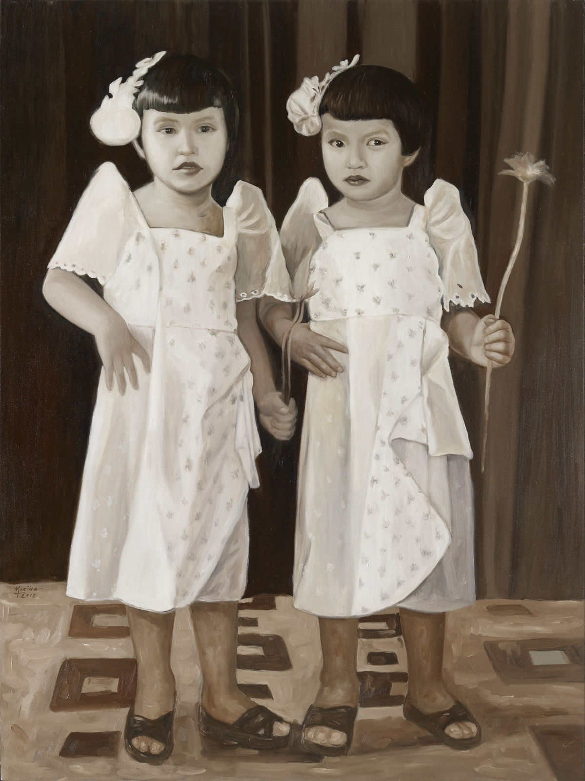 瑪莉娜．克魯斯, 《 1956年的伊麗莎與拿著花朵的萊拉 》 Elisa & Laura holding a flower, 1956, 2012