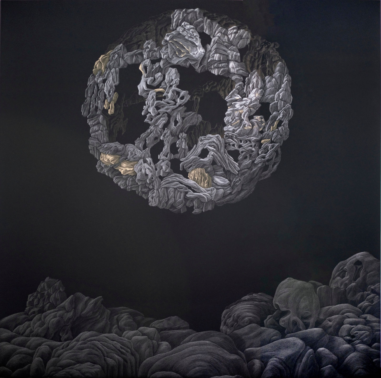 黃立穎, 《黑裡黑的光-奇石72》 Stone 72, 2022