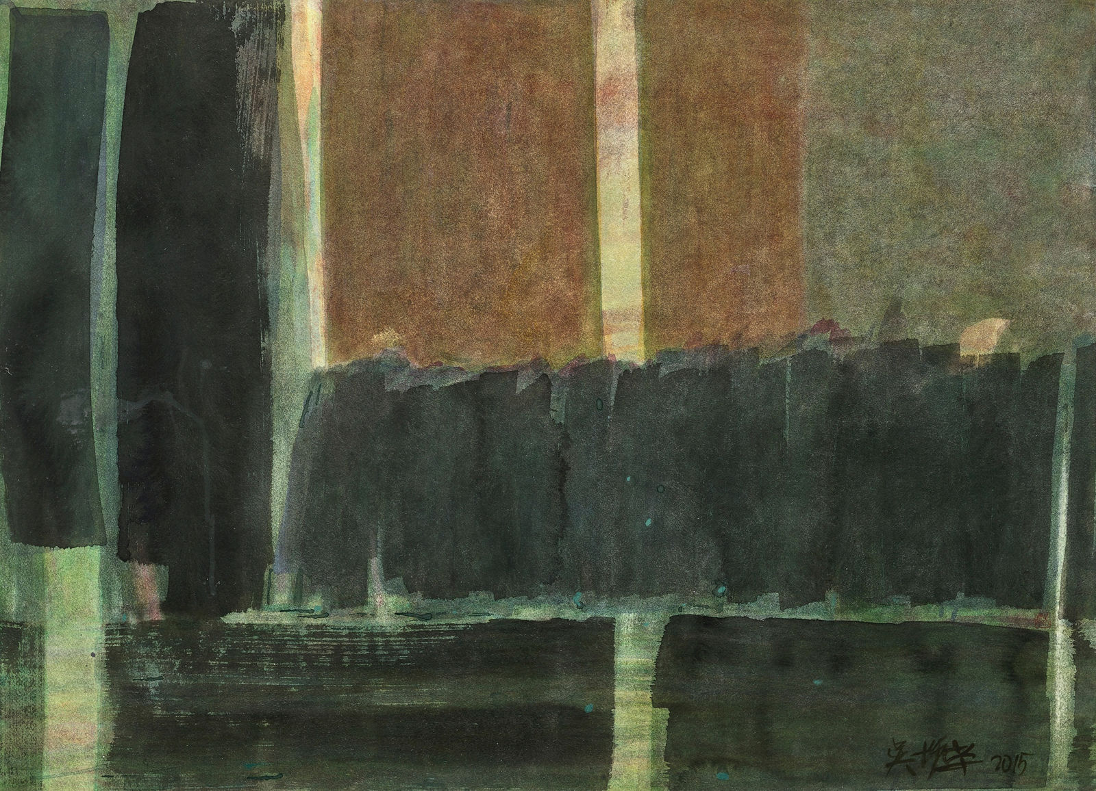 吳增榮, 《垂柳與大樓》 Weeping Willows and the Building , 2015