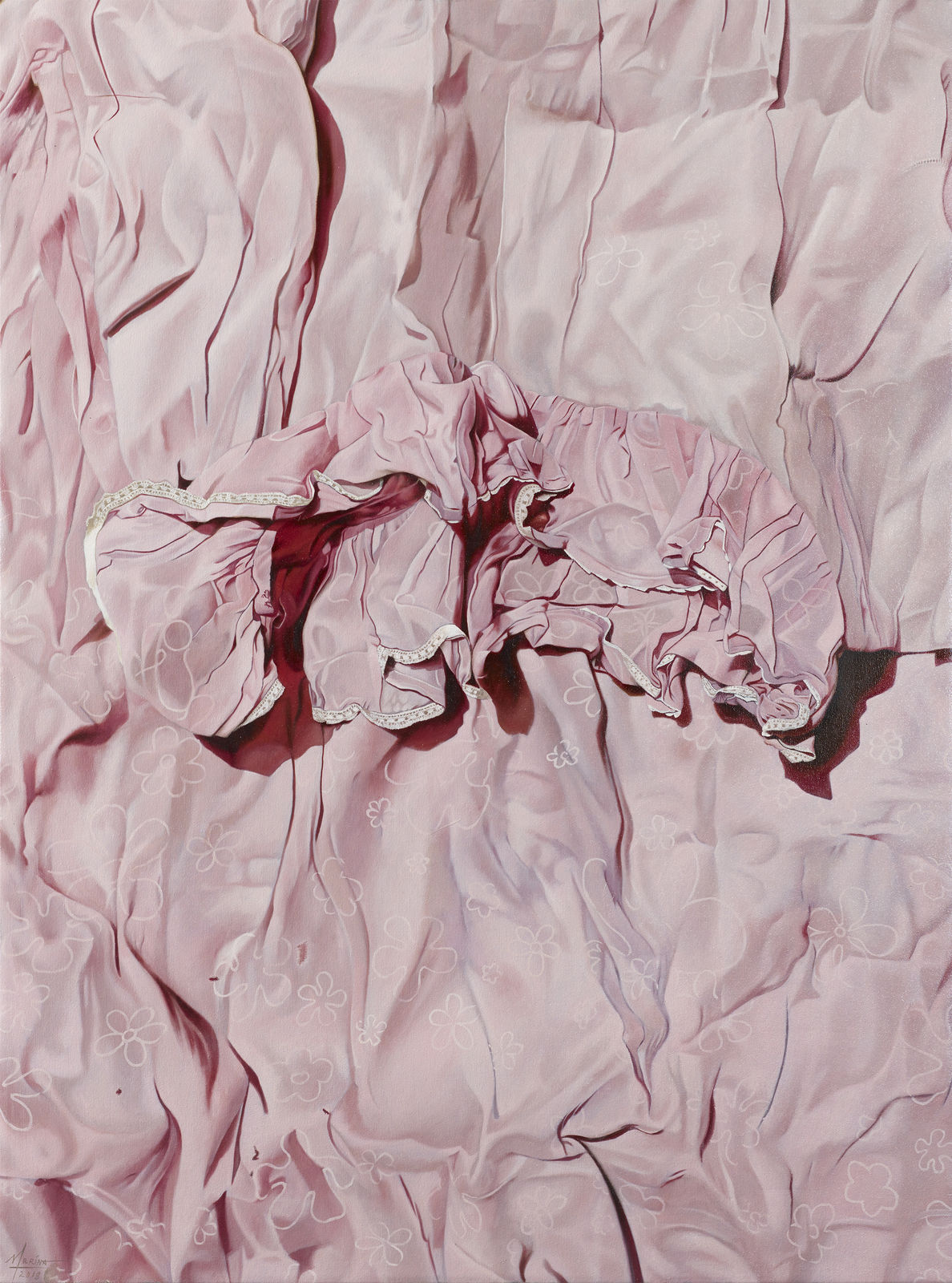 瑪莉娜．克魯斯, 《 感官皺褶與白花》 Sensual Ruffles with White Flowers, 2018
