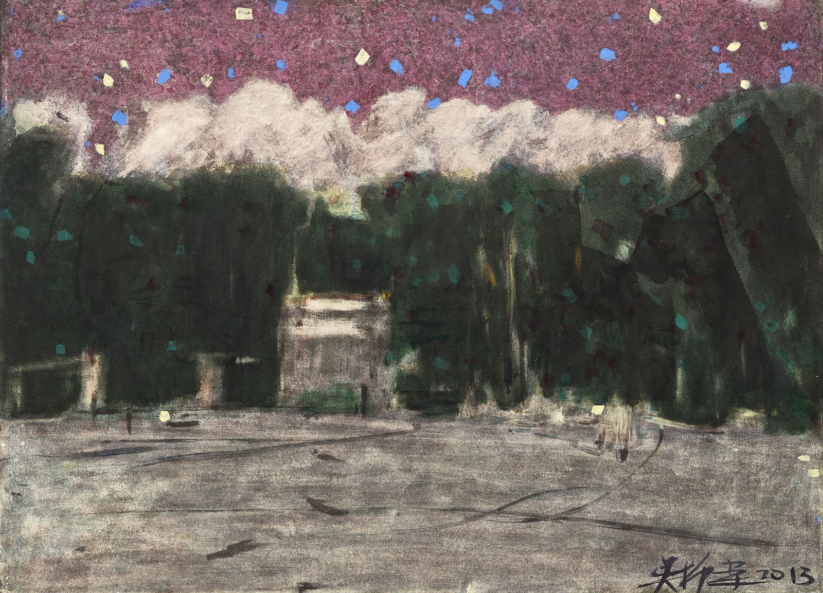 吳增榮, 《台大正門與白雲》 Main Gate of NTU and White Clouds, 2013
