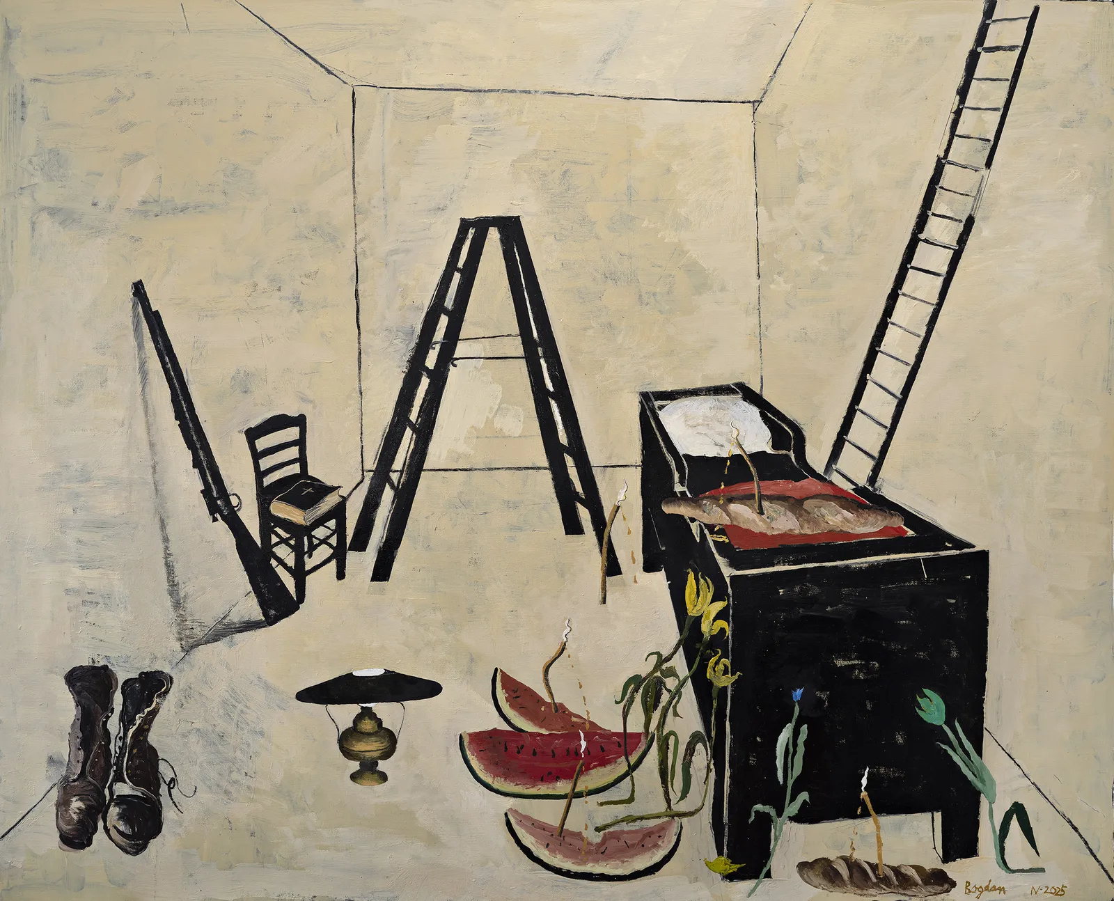 柏格丹・弗拉杜塔, 《有西瓜的文森特的房間》 Vincent's Room with Watermelons, 2025