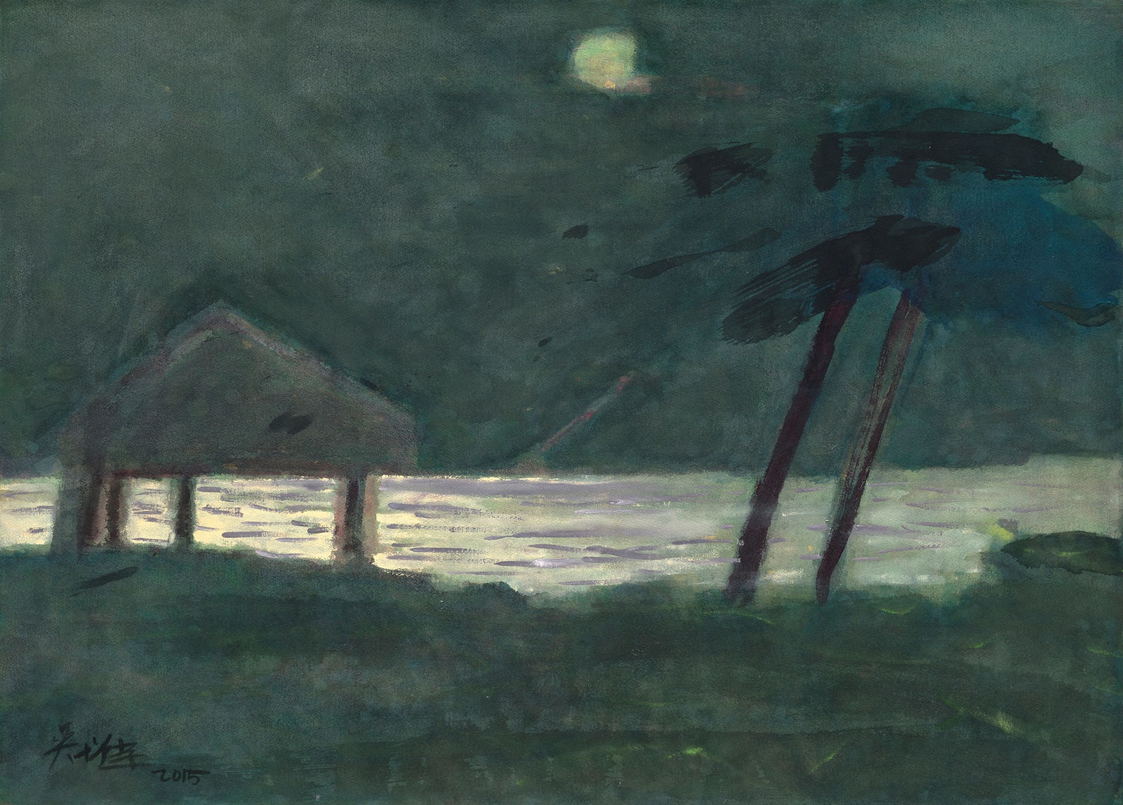 吳增榮, 《帛琉月夜》Moonlit Night in Palau, 2015