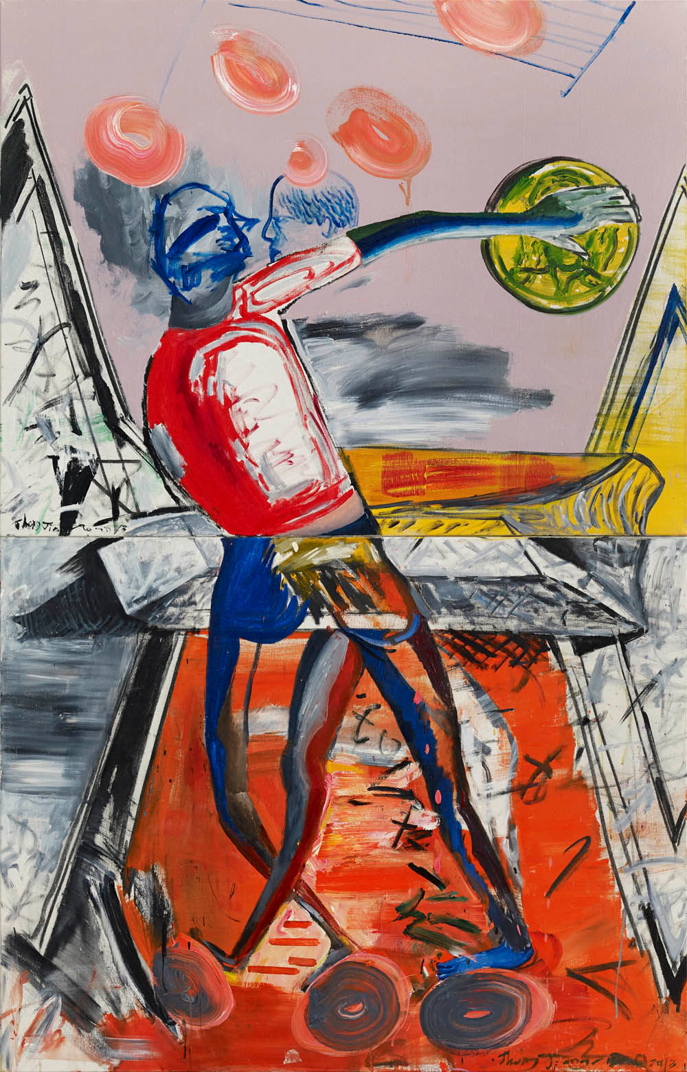 鍾江澤 , 《三聯幅-擲鐵餅的人》(左幅) Triptych-Discobolos, 2013