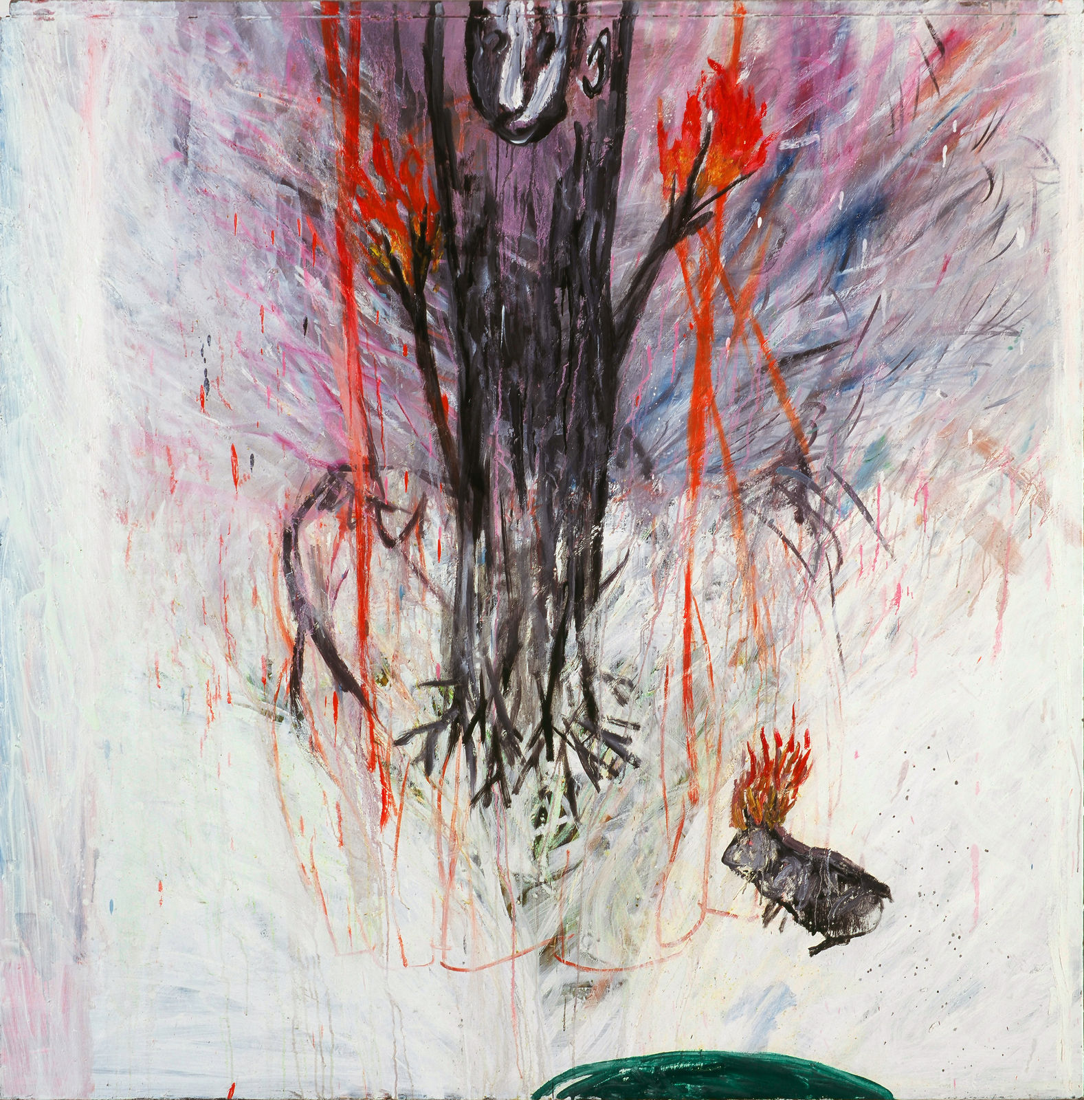 鍾江澤 , 《大肉身-著火的樹與兔子》 A tree and a rabbit on to be aflame, 2005