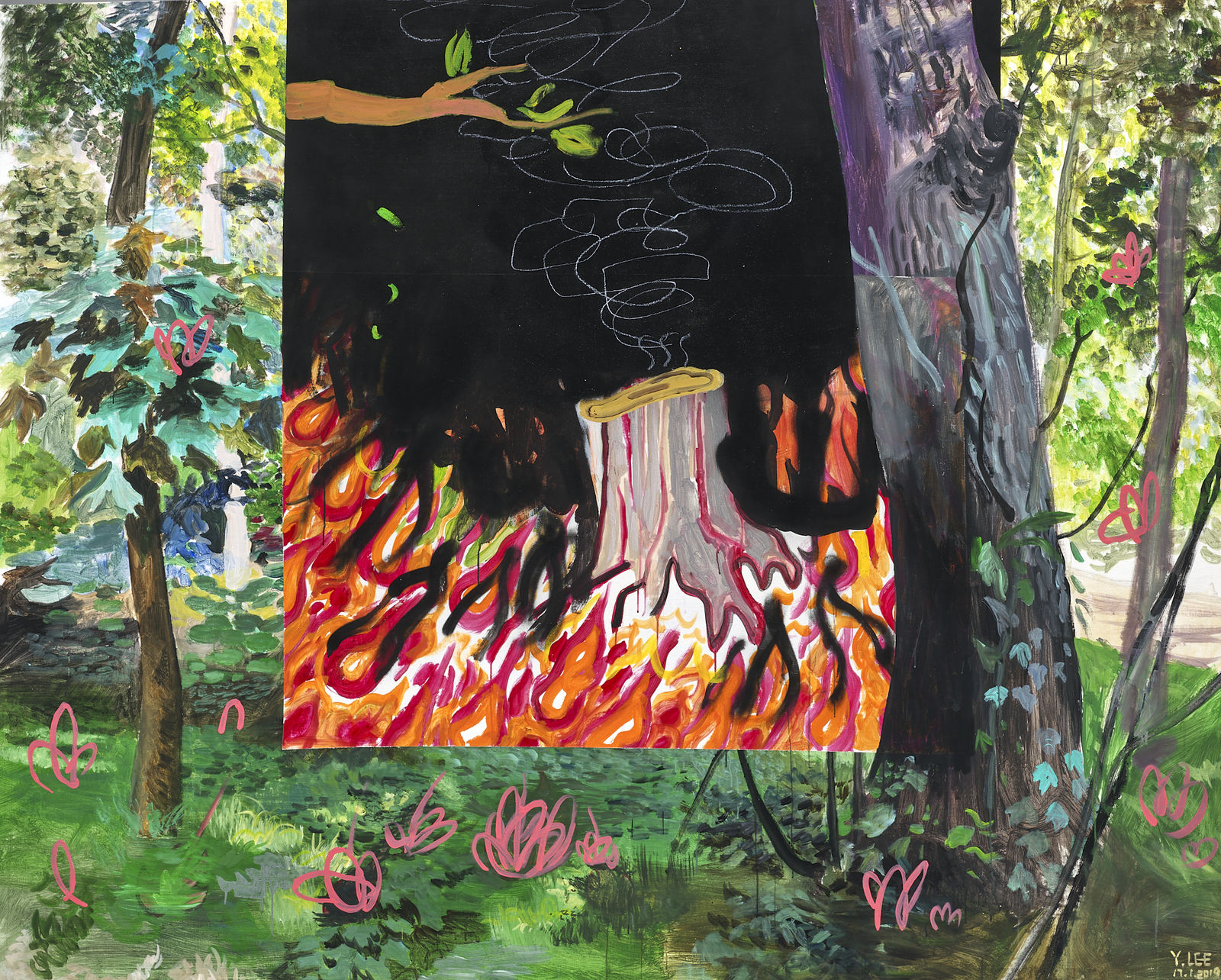 楊立, 《我用筆燒了我的畫》 I've Burned the Painting Using My Brush, 2018