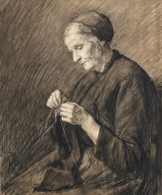 Baruch Lopes de Leão Laguna (1864-1943) Knitting woman, c. 1940