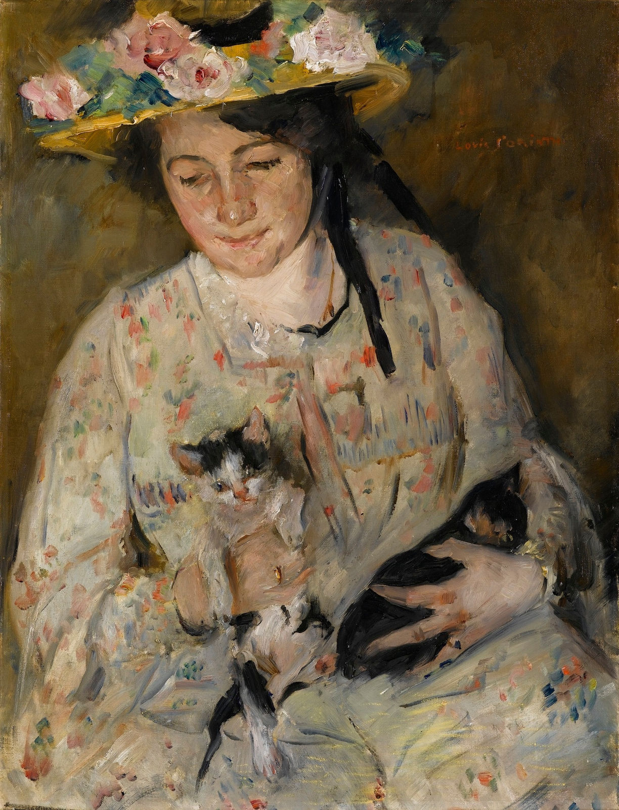 Lovis Corinth (1858-1925) Young Woman with Cats (Portrait of Charlotte Berend-Corinth), 1904