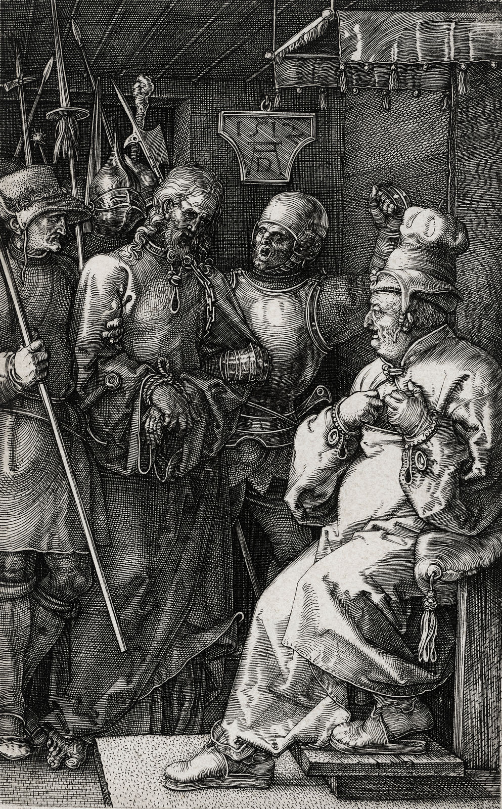 Albrecht Dürer (1471-1528) Christ before Caiaphas, from The Engraved Passion, 1512