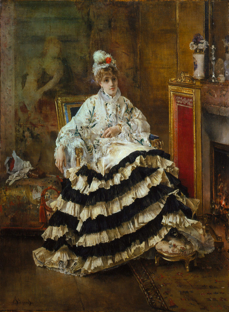 Alfred Stevens (1823-1906), Avant Le Spectacle (Waiting for the Carriage), c. 1870-1875