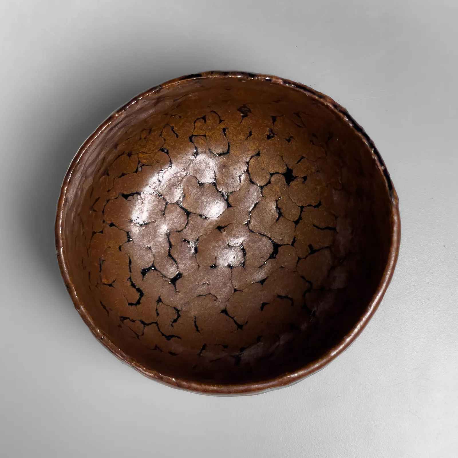 ISHIGURO MUNEMARO, Teabowl with partridge-feather glaze, ca. 1956-1961