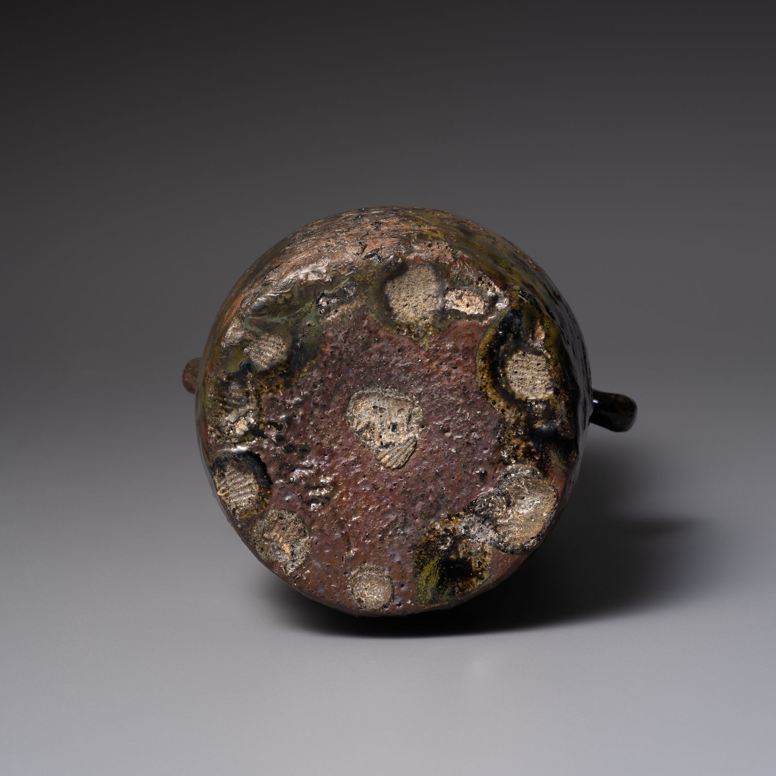 TANAKA SAJIRŌ, Korean Karatsu vase with paired lugs and tall columnar neck, 1985