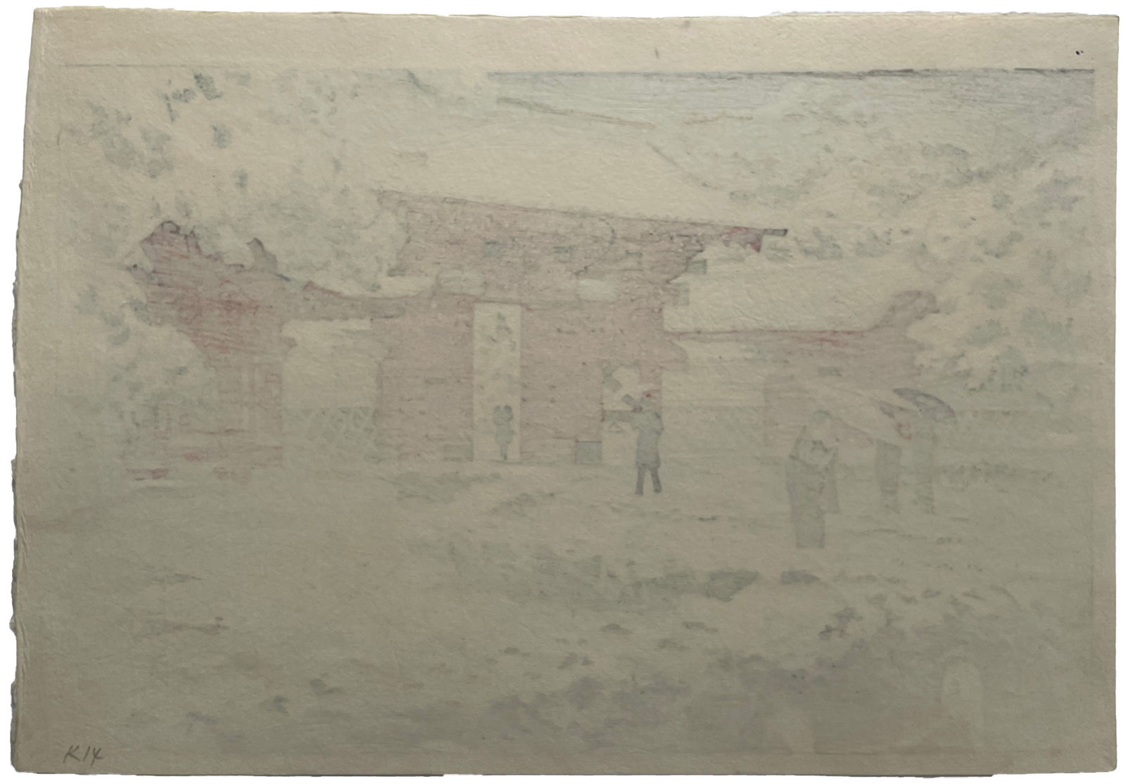 KASAMATSU SHIRÔ, Red Gate at Hongo, 1935 (Showa 10)