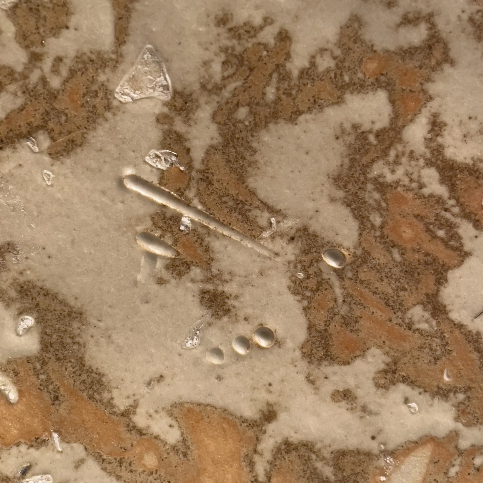 OKABE MINEO, Ko-Seto ash-glazed shouldered vessel with incised abstract curvilinear motifs, 1971