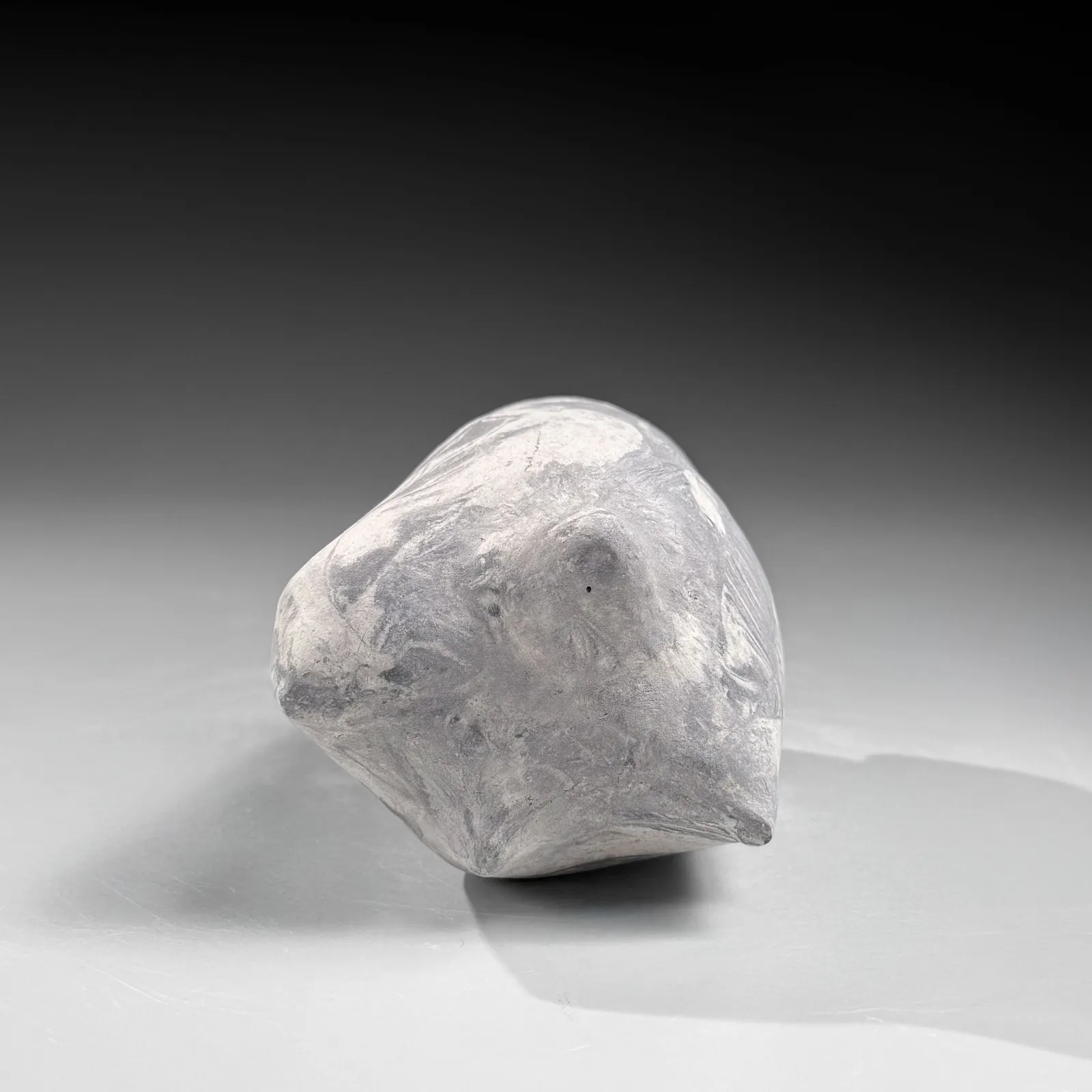 TAKIGUCHI KAZUO, Small, vertical vase with black and white nerikomi (marbleized) clay, 2025