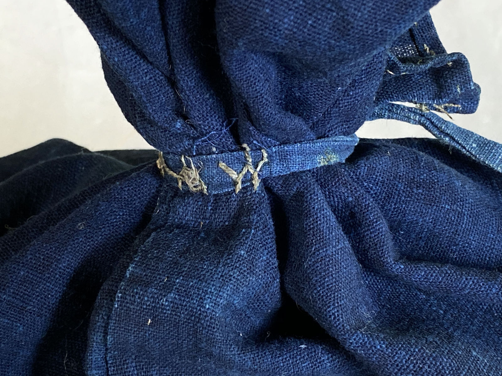 artisan's name unknown, Indigo Sack, late 1800's to early 1900's