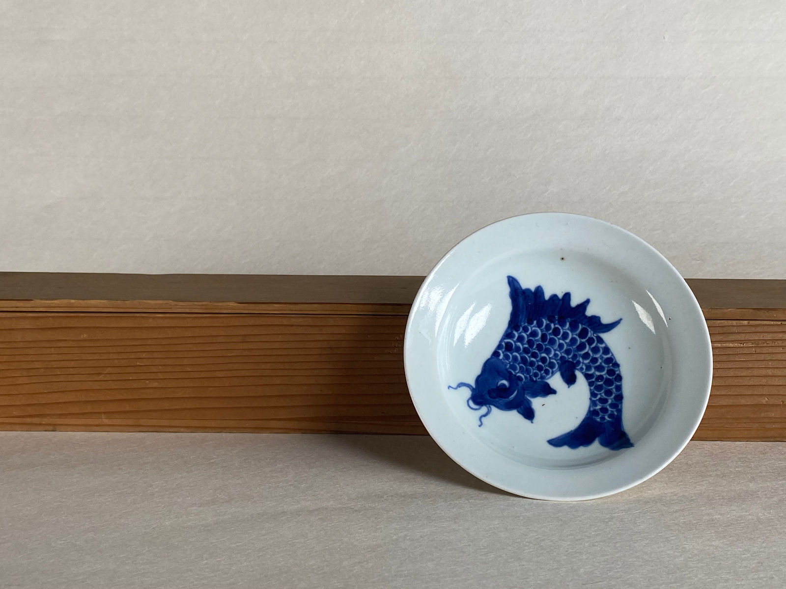 artisan's name unknown, Sometsuke Koi (carp) plates set of 2, late 1800s